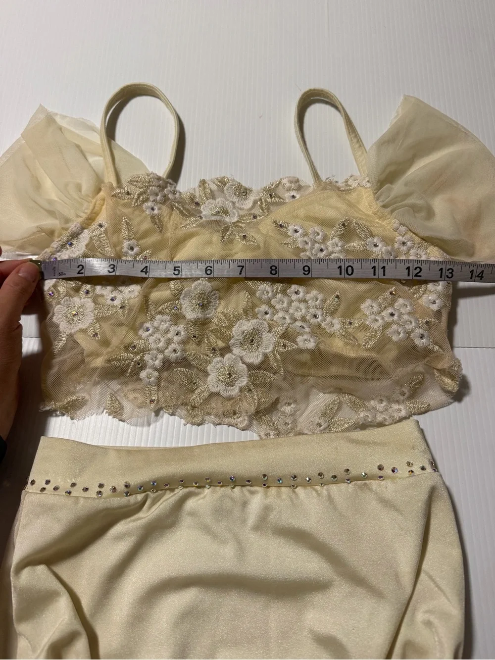 Kelle dance lyrical contemporary costume white ivory 2 piece 4472 born again SA